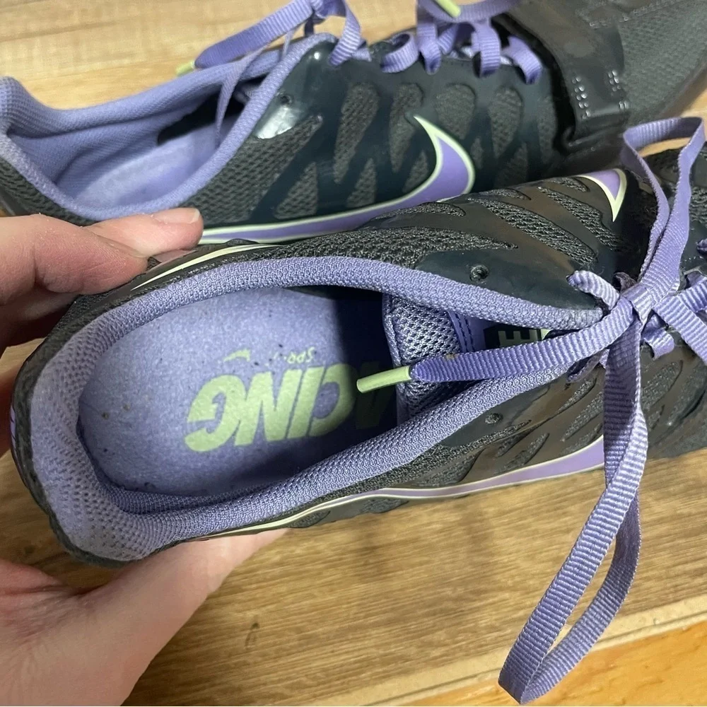 Nike Zoom Rival Sprint Racing Track Shoes Womens size 11 black purple